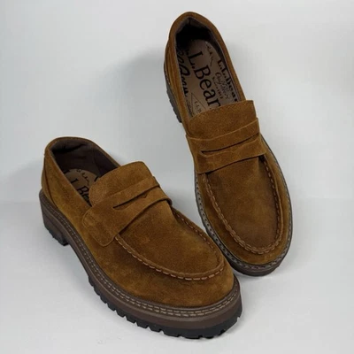 NEW L.L. Bean Women's Size 6.5 M Brown Suede Camden Hill Penny Loafer Shoes - Image 1 of 4