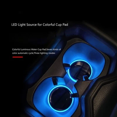 Waterproof LED Cup Mat with Solar Charging for Cars Automatic Light Activation - Image 1 of 4
