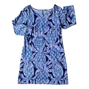 Lilly Pulitzer Kleid blau und lila Ananas Medium M - Bild 1 von 7