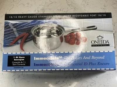 Oneida Inmaculada 1 Qt. Cacerola Olla 18/10 Acero Inoxidable SOLO SARTÉN-Nueva Foto 1 de 3