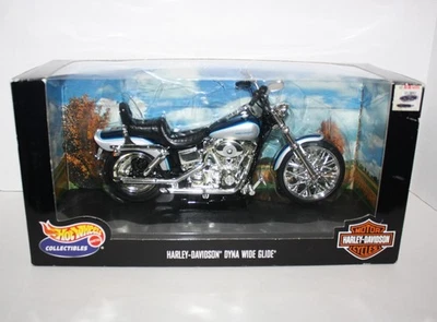Harley-Davidson Dyna Wide Glide 2000 Hot Wheels 1:10 motocicleta azul plata nueva en caja Foto 1 de 4