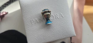 Pandora ALE 925 Disney Cinderella Charm Sterling Silver Blue Dress Excellent - Picture 1 of 8