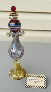 Mackenzie-Childs Hand Blown Perfume Bottle Lustrious Glassware - 8” - Picture 1 of 4