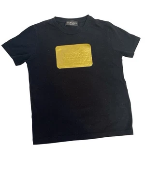 Young Versace Black and Gold Boys Tee T-Shirt Size 6 - Image 1 of 2