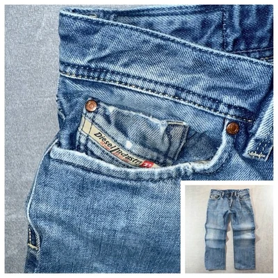 Diesel Larkee Straight Leg Jeans Mens 31x26 Blue Faded Distressed Preppy Hemmed - Image 1 of 4