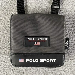 Borsa a tracolla vintage Polo Sport Ralph Lauren grigia nera tracolla nylon Y2K anni 90 - Foto 1 di 7