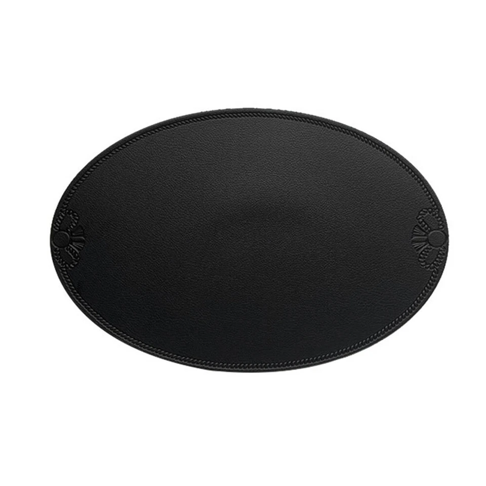 4 PCS Oval Faux Leather Placemats Bowl Cup Pads Non-Slip Heat Insulation Mats - Image 1 of 1