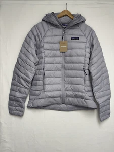 Patagonia Women’s Down Sweater Hooded Jacket Size Medium Herring Gray (purple) N - Picture 1 of 5