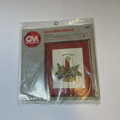 De Colección Años 80 Columbia Minerva Vela de Navidad Punto de Cruz Kit Nuevo en Paquete Lentejuelas Metálicas Foto 1 de 3