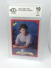 ROGER CLEMENS / #158 1988 CLASSIC BASEBALL / RED CARD / MAJOR LEAGUE RECORD...