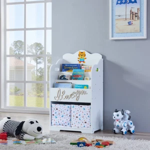 Compact White Bookcase - Stylish & Durable Low Bookcase for Home & Office Storag - Picture 1 of 8