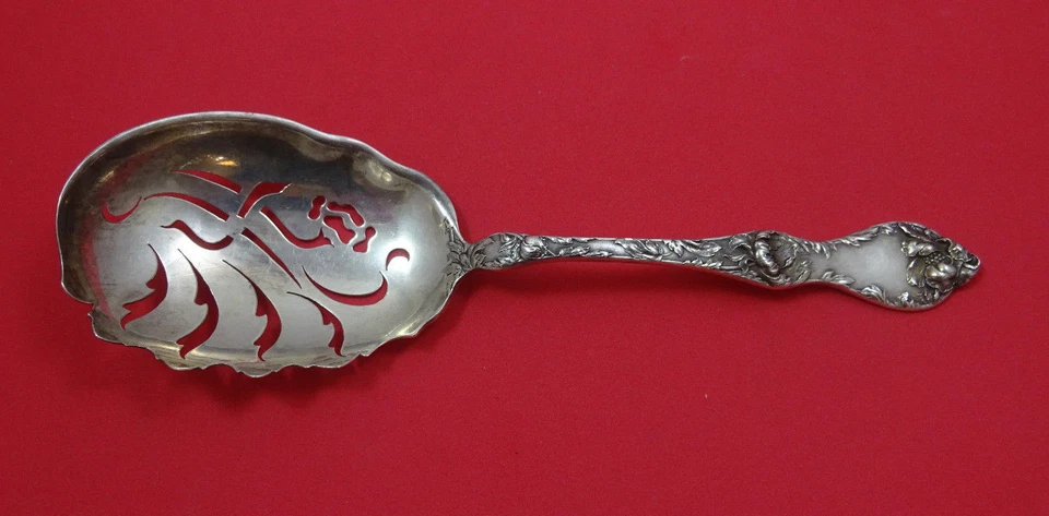 Cuchara de macarrones de plata esterlina perforada Les Cinq Fleurs de Reed and Barton 9 1/4" Foto 1 de 1