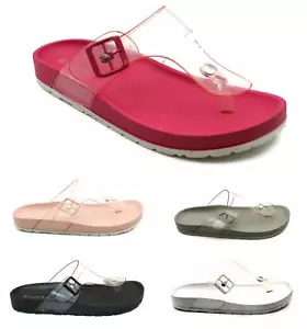 Damen Frauen Slider Hausschuhe Slipper Sommer Flip Flop Flach Pantoletten Pantoletten Sandalen - Bild 1 von 20