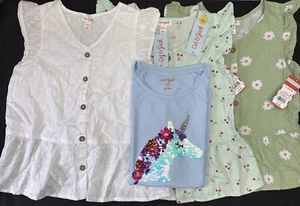 Cat & Jack Girls Size 10-12 Large Lot 4 of Short Sleeve Shirts New With Tags - Picture 1 of 13