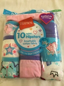 NWT Hanes Girls Hipsters Panties Underwear 10 pairs/pack Be Yourself - Picture 1 of 2