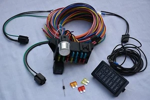 14 Circuit Wire Harness Fuse Box street hot rod wiring car truck 12v GM coded - Picture 1 of 6