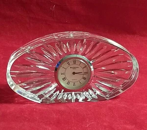 Waterford Lead Crystal Tabletop Clock NIGHTSTAND Oval CUT GLASS Vintage Crystal - Picture 1 of 10