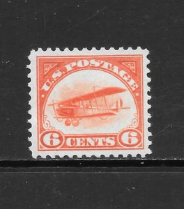 UNITED STATES  SCOTT C1 MVLH VF - 1918 6c ORANGE AIRMAIL ISSUE - CURTIS JENNY - Picture 1 of 2
