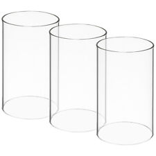  3 Pcs Windproof Lampshade Glass Cylinder Candleholder Shades