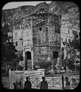 TOWER OF THE WINDS ATHENS GREECE C1890 PHOTO Magic Lantern Slide - Picture 1 of 3