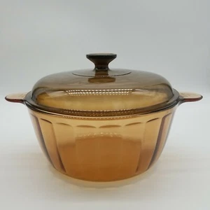 Corning Vision Ware Amber 4.5L 5Qt Dutch Oven Roaster Stock Pot With Lid USA - Picture 1 of 9