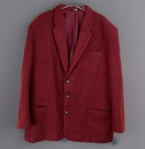VTG GAP Men XL Red Wool Blazer Jacket Felt Cranberry 3 BUTTON 80s 90s - Picture 1 of 10