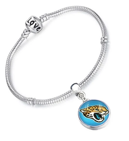 Jacksonville Jaguars Womens Sterling Silver Link Bracelet Football Gift D13 Cover