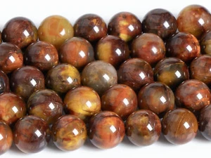 Perline originali naturali rosse marroni perline AAA rotonde sfuse 7/8/9/10/11/12MM - Foto 1 di 19