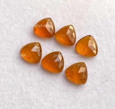 Trillion Shape Orange Kyanite Gemstone Rose Cut Kyanite For Jewelry Making - Image 1 of 4