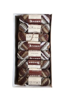 Vintage Unger Acrylic Yarn Lot of 16 Skeins Original Box Brown Beige Ivory - Picture 1 of 3