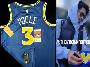 JORDAN POOLE SIGNIERTES TRIKOT MIT GENAUEM VIDEOBEWEIS + JSA COA WARRIORS CURRY - Bild 1 von 4
