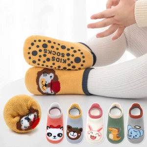 Floor Socks 2 Pairs Baby Socks Cotton Cartoon Animal Non-slip Newborn Toddler - Picture 1 of 30