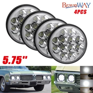 4PCS 5 3/4" 5.75" LED Headlights Round Hi/Lo Beam For Buick Riviera 1963-1974 - Picture 1 of 13