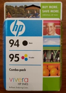 HP 94 Black+95 Tricolor Combo Pack Ink Cartridges Expired Sealed Package - Picture 1 of 4