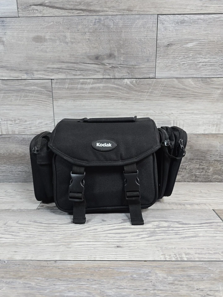 Kodak Nylon Black Camera Carry Shoulder Bag Compartments Zipper Pouch 8x12x7 - Image 1 of 4