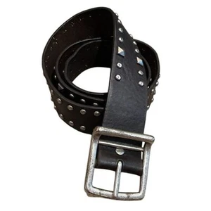Lucky Brand Studded Handcrafted Italian Leather Belt Mens Size 38 Biker Moto - Picture 1 of 8