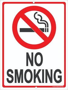 No Smoking Sign | Metal | 9x12" | USA Made | Rustproof Weatherproof | Indoor/Out - Picture 1 of 5