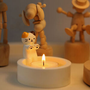 Cartoon Kitten Candle Holder Warming Its Paws Cute Aromatherapy Candle Holder g