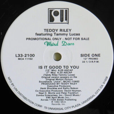 Teddy Riley Featuring Tammy Lucas - Is It Good To You (12", Promo) 1992 SOUL (7) - Image 1 of 3