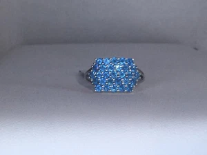 Neon Apatite Platinum Plated Sterling Silver Ring 1.51 Carats Size 7 - Picture 1 of 10
