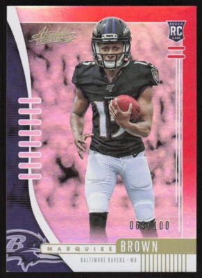 2019 Panini Absolute Spectrum Red Rookie Marquise Brown /100 Baltimore Ravens - Image 1 of 2