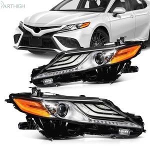For 2021-2023 Toyota Camry XLE Headlight Assembly Chrome Housing Clear Lens Pair - Foto 1 di 14