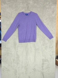NWT Women's 100% Cashmere Sweater Crew Neck Purple Preppy Size L - Picture 1 of 9