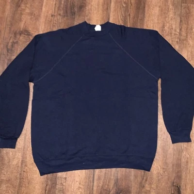 Sudadera Vintage SEARS AÑOS 70 80 Cuello Redondo AZUL EN BLANCO Stout XXXL Foto 1 de 3