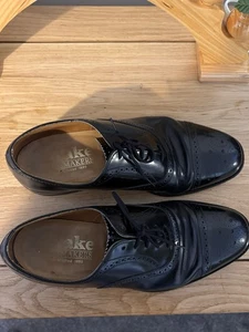 Scarpe Oxford Brogue Loakes in pelle made in England taglia UK 7,5 buone condizioni - Foto 1 di 13
