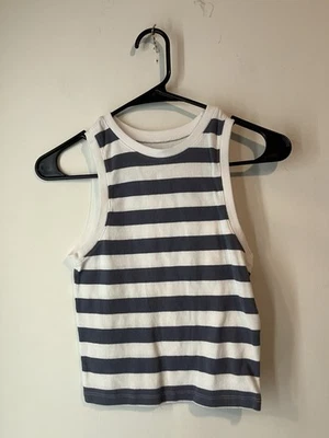 Camiseta sin mangas corta Hollister Must Have Collection a rayas talla mediana cuello redondo acanalado Foto 1 de 3