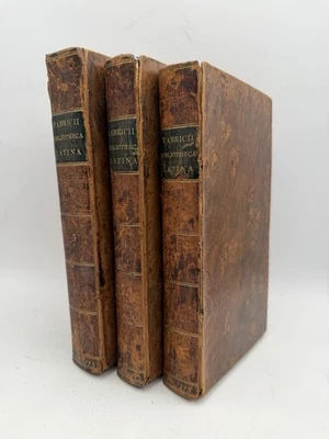 Bibliotheca Latina by Johann Fabricius 1773 Fabricii 3 Volume Set Antique Latin Foto 1 de 4