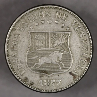 1877 Venezuela 2 1/2 Centavos - Image 1 of 2