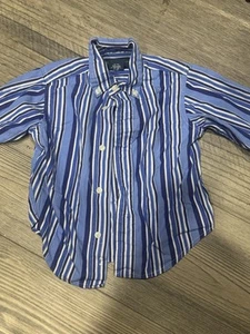Size 18m - Boys Polo Ralph Lauren Long Sleeve Button Up Blue Stripes - Picture 1 of 5