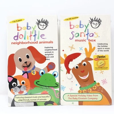 Baby Einstein: Baby Doliitle Neighborhood Animals & Baby Santa Music Box VHS Set - Image 1 of 4